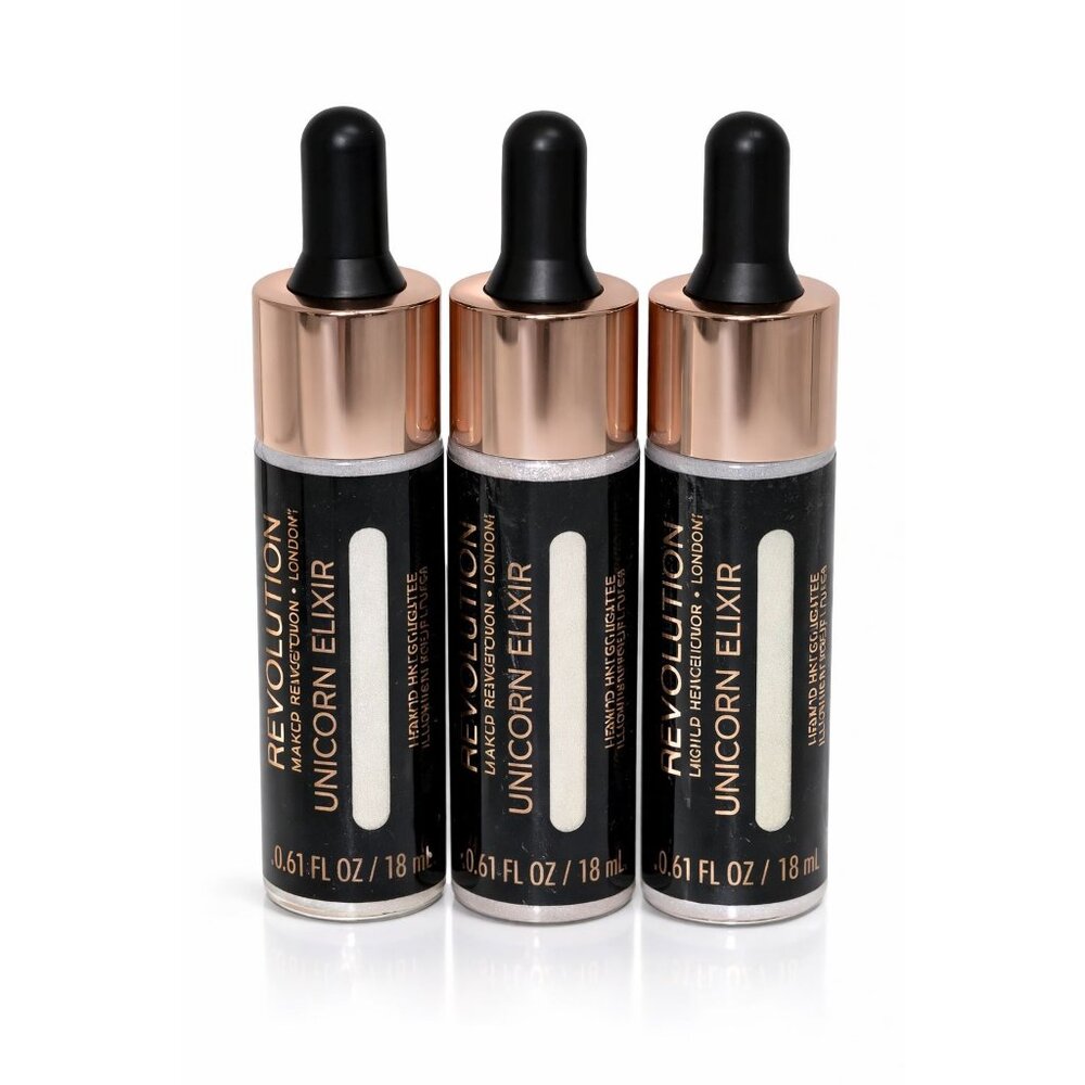 Makeup Revolution Unicorn Elixir Liquid Highlighter 0.61oz / 18ml – Lot of 3 – N